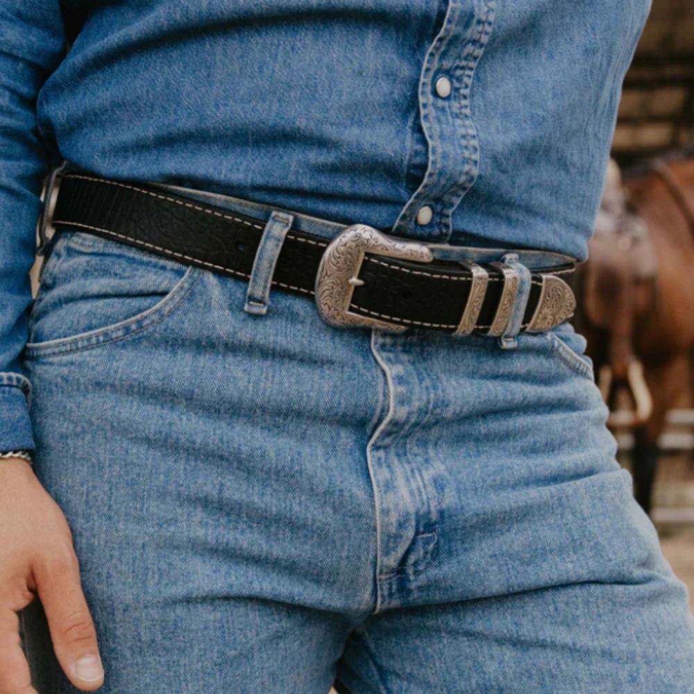 NWT Vintage Bison 1.5" Wild Bill II Peanut Leather Belt